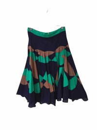 Milly Navy Blue, Green & Brown Size 2 Skirt