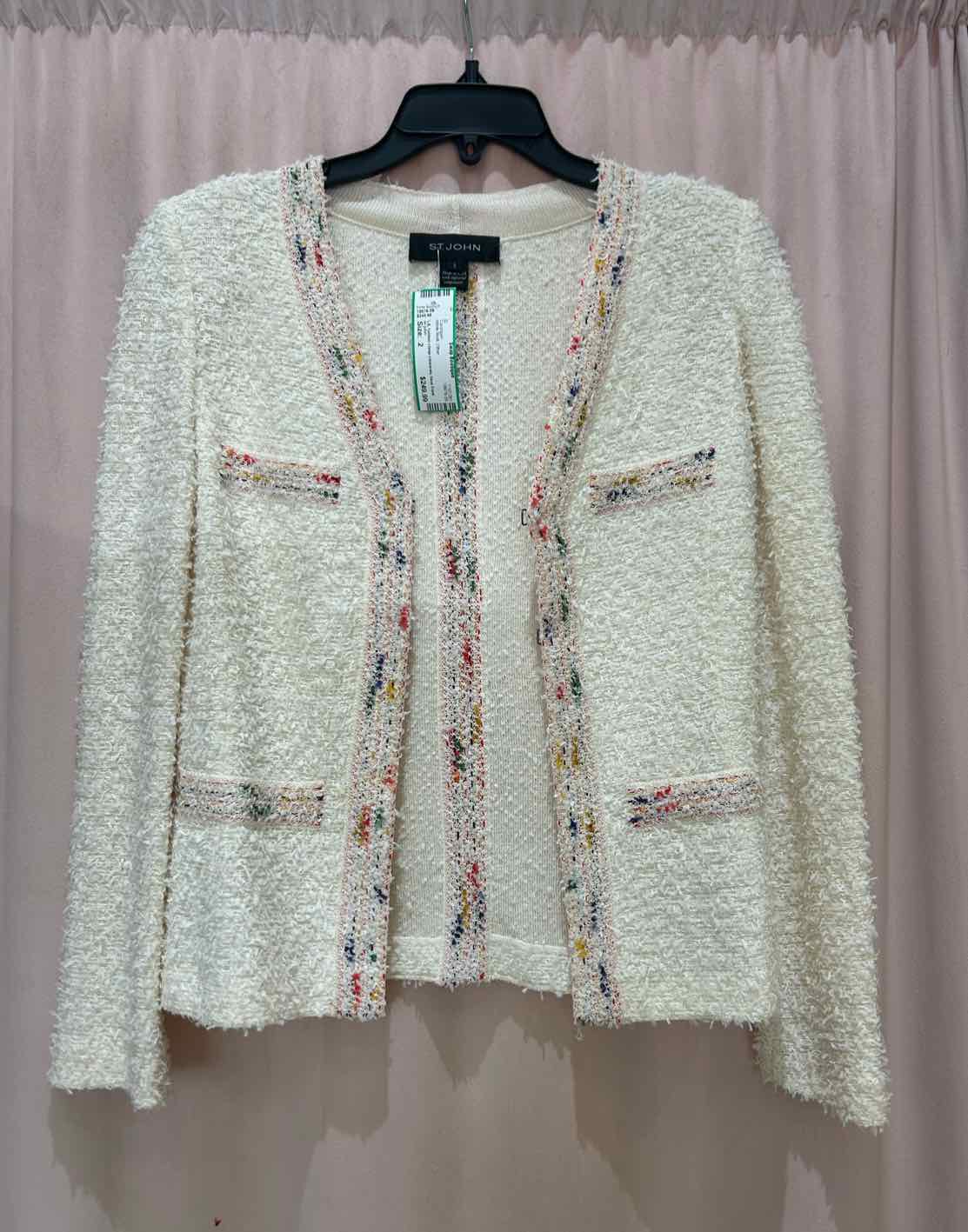 st john White Multi Size 2 Cardigan