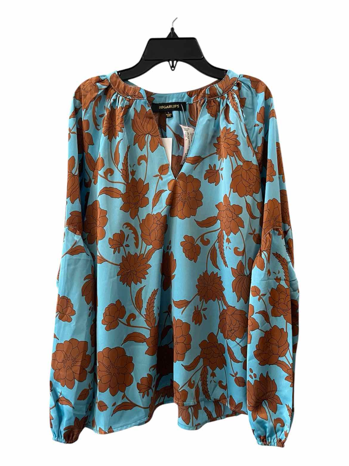 Sugarlips Light blue and brown Size L Shirt