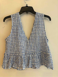 Zara Blue and White Size S Shirt