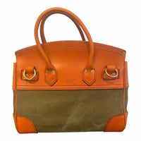 ATORIE Green and Orange Handbag