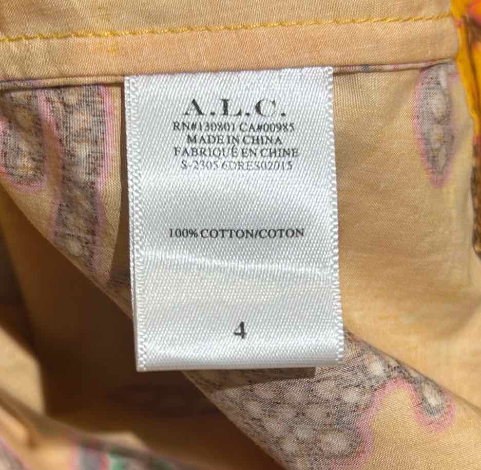 A.L.C. Dark Yellow Multi Size 4 Dress