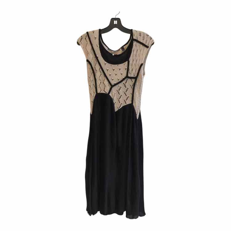 Knitted and Knotted Natural and Black Size S Dress