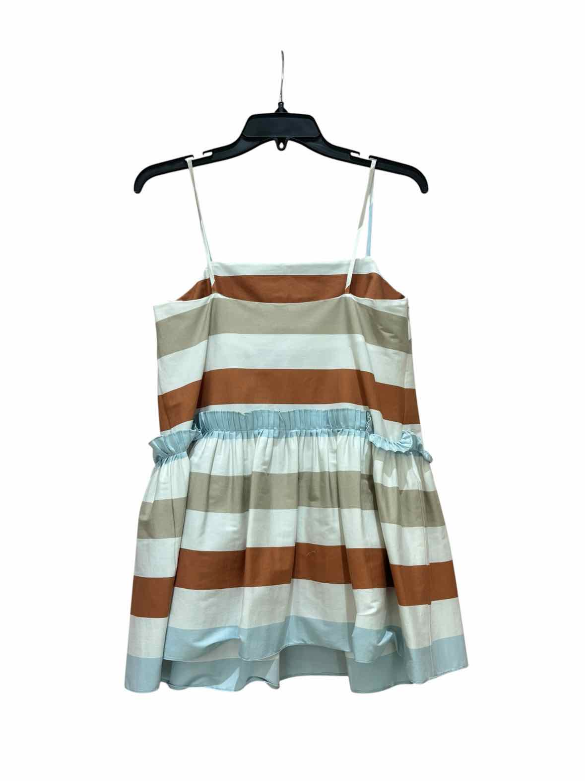 Tanya Taylor White, Brown, & Blue Size 2 Dress