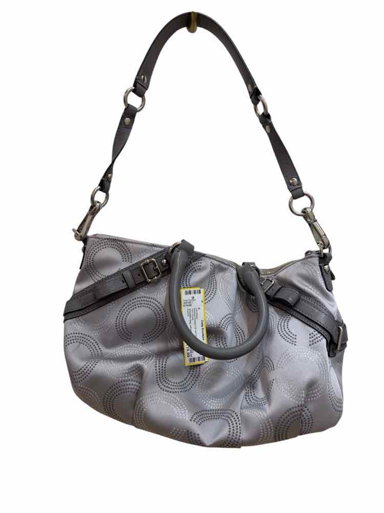 Coach Madison Dotted OP Art Sophia Satche Gray Handbag