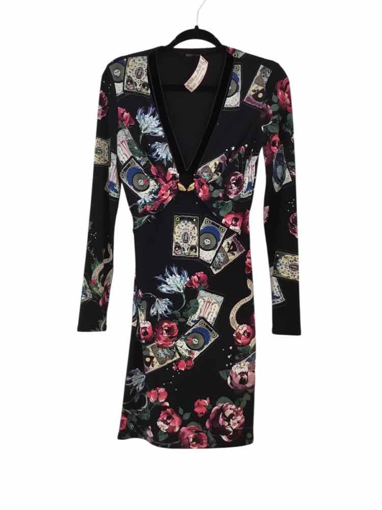 Roberto Cavalli black and multi Size 42 Dress