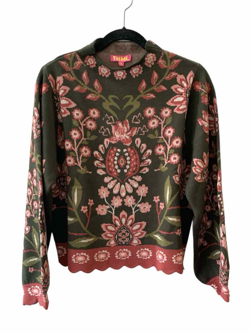 thml Green and Pink Size M Sweater