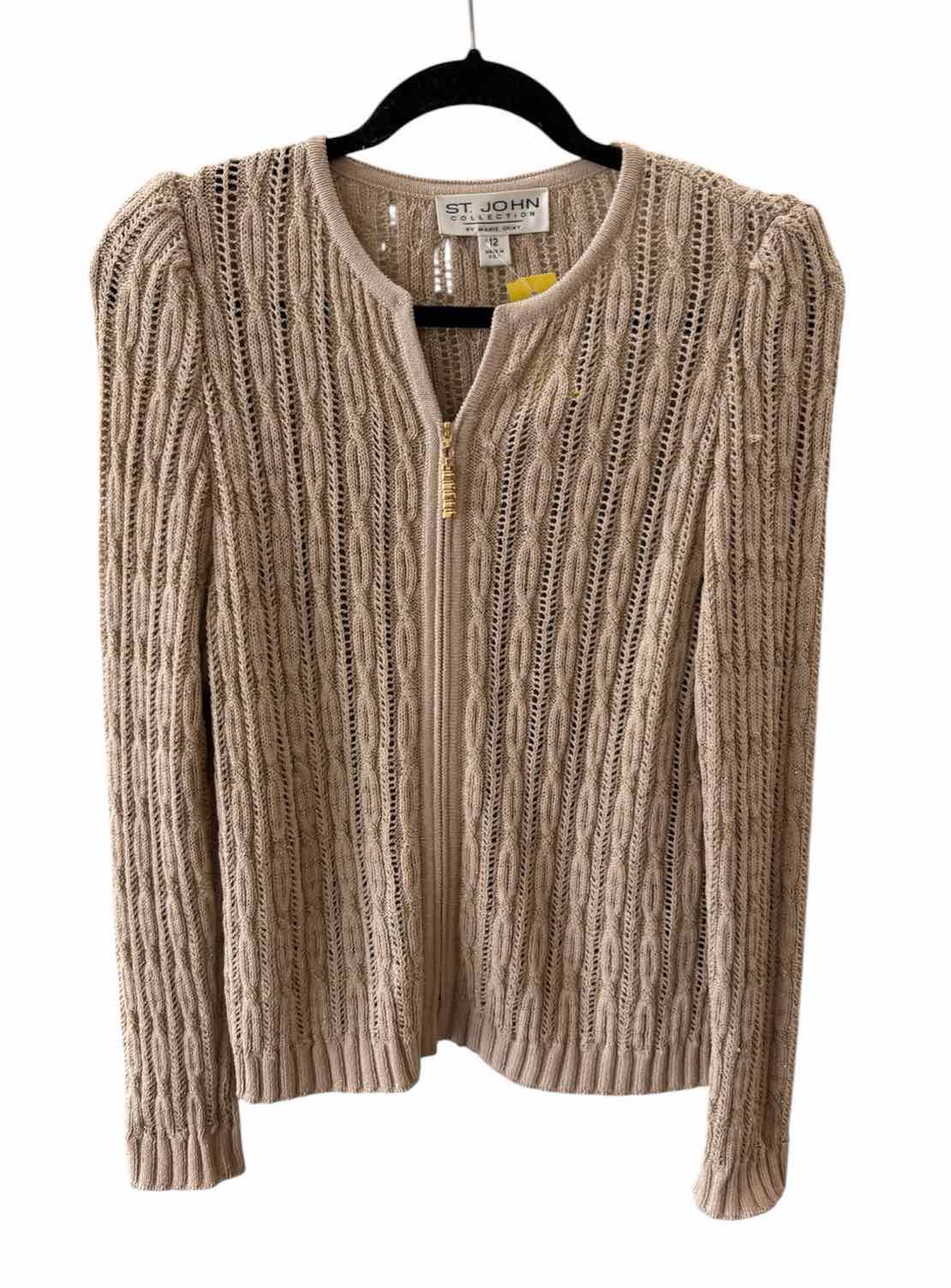 St John Collection by Marie Gray Beige and gold Size 12 Cardigan