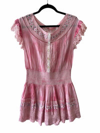 Love Shack Fancy Pink and White Size S Dress