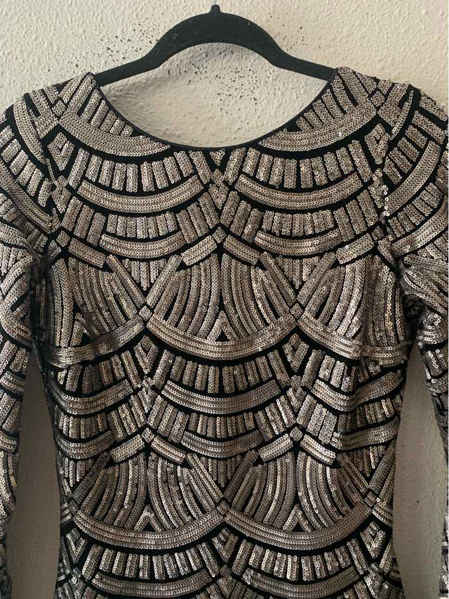 Dress the population Black and silver Size M Dress