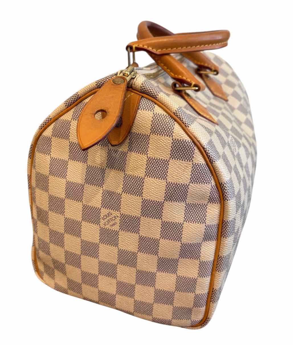 Louis Vuitton Damier Azur Canvas Speedy 30 Navy and Cream Handbag