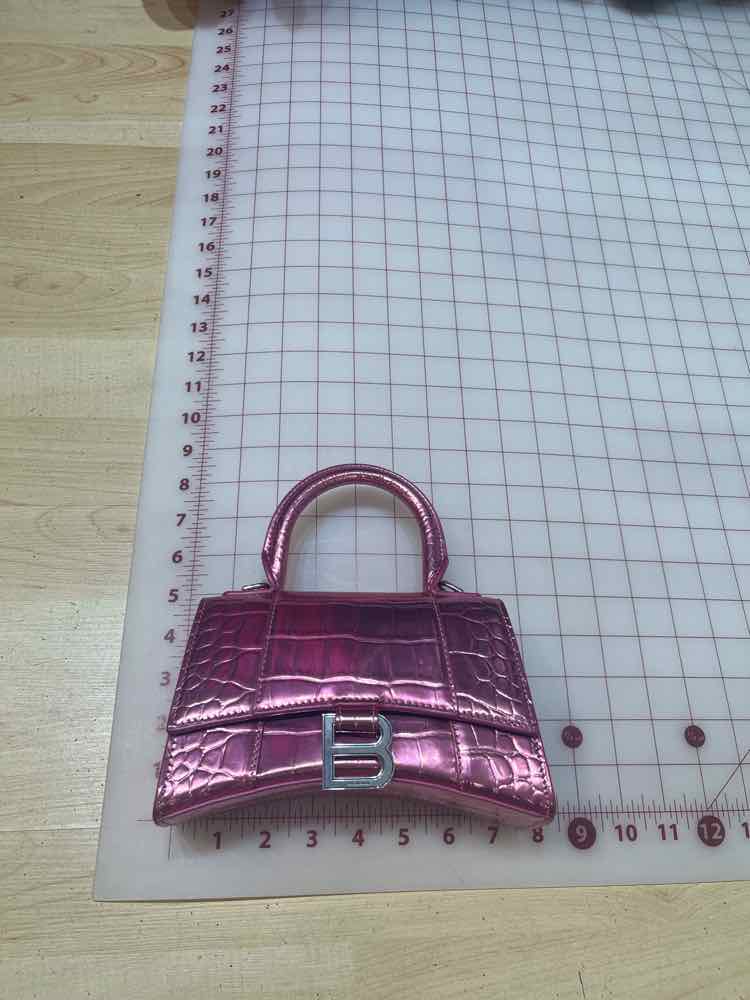 Balenciaga Hourglass XS Top Handle Bag Metallic Pink Handbag