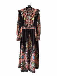 KAROLINA Black Multi Size L Dress