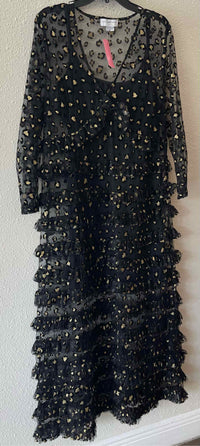 Never Fully Dressed Black and Gold Size 14 Dress