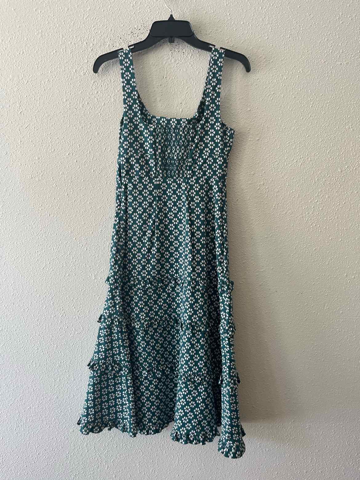 anthropolgie green dress BNWT Anthropologie Green Satin Midi Dress main image 1