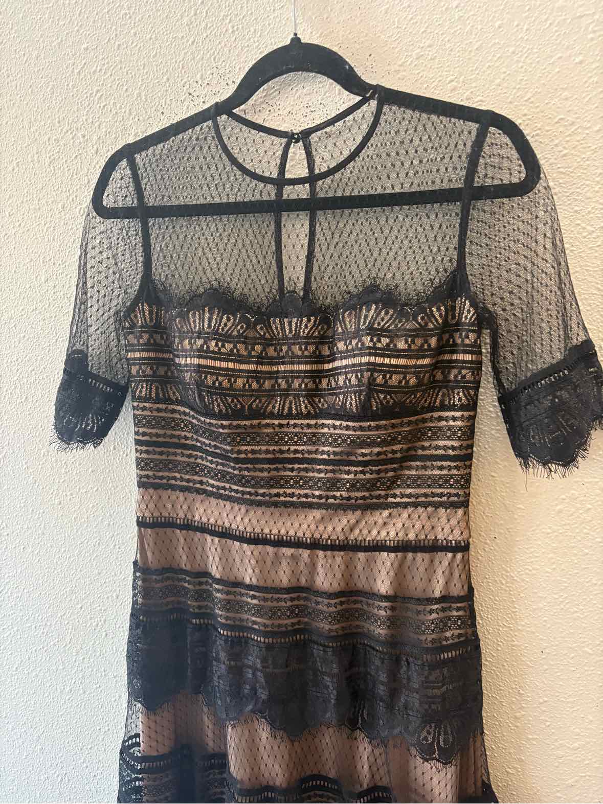 Catherine Deane Black and nude Size 6 Dress