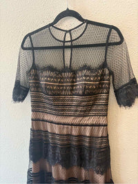 Catherine Deane Black and nude Size 6 Dress