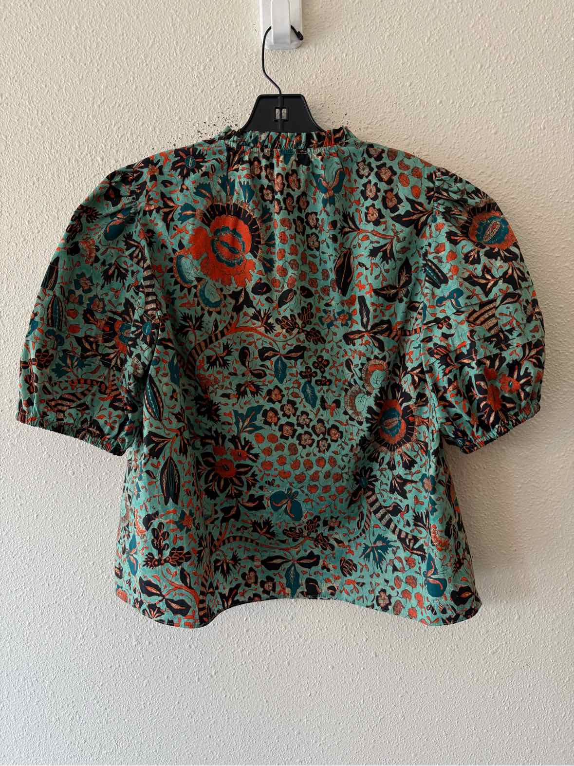 ULLA JOHNSON Jade and Orange Size 10 Shirt