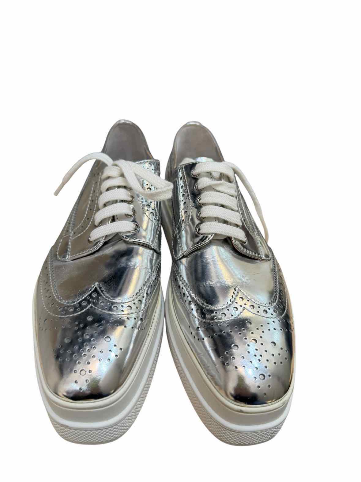Prada Silver Metallic Size 38 Shoes