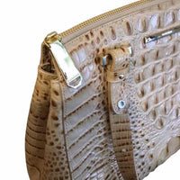 Brahmin Cream and Brown Handbag