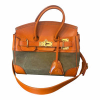 ATORIE Green and Orange Handbag