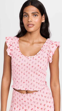 Love Shack Fancy Cherry Pink Size XL Shirt