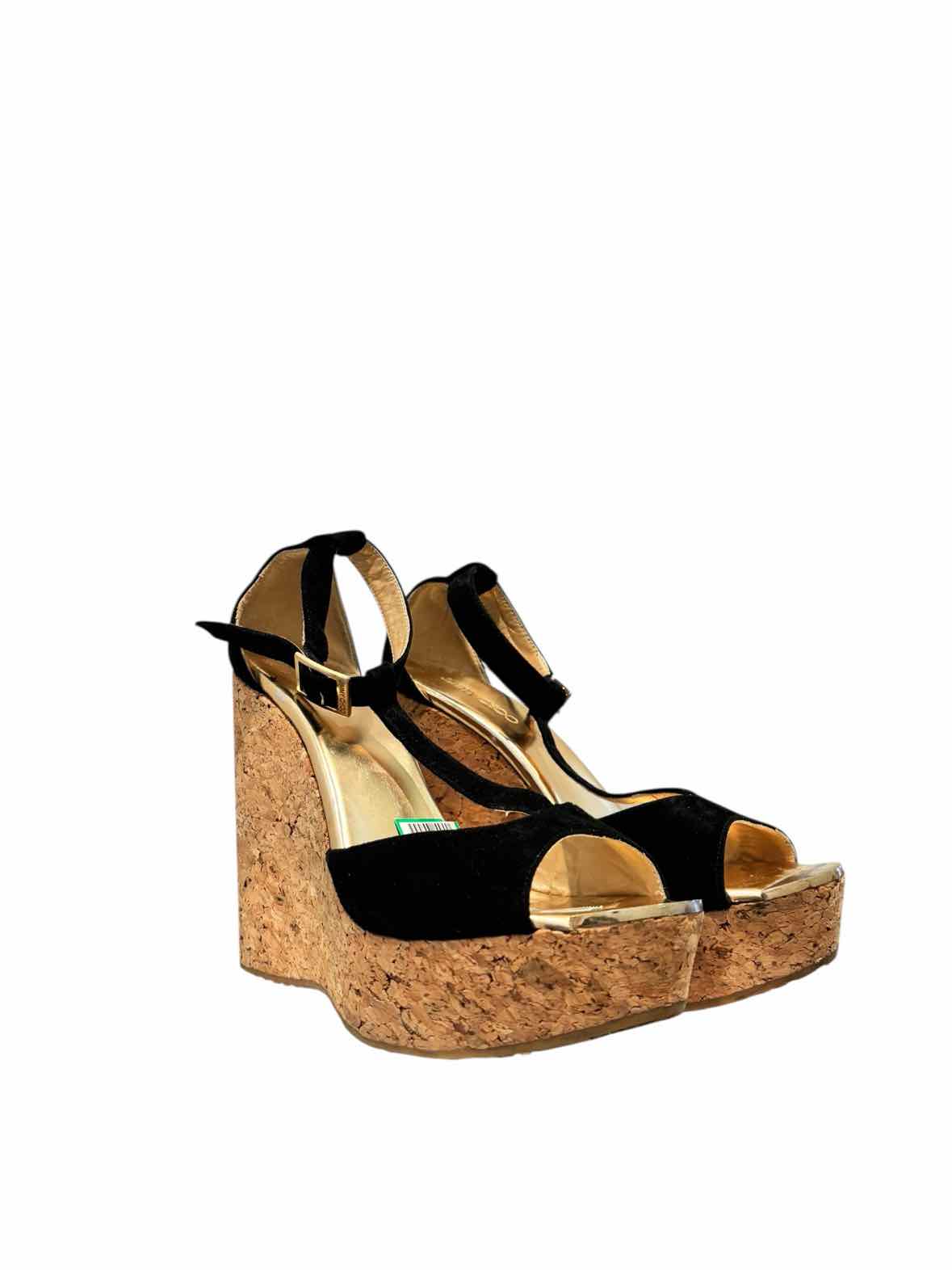 Jimmy Choo Black and Gold Size 38 Shoes