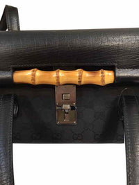 Gucci GG Canvas Bamboo Bullet Black Handbag