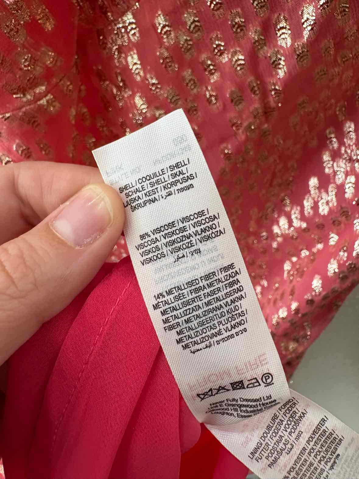 Never Fully Dressed Pink and Gold Size 4 Dress