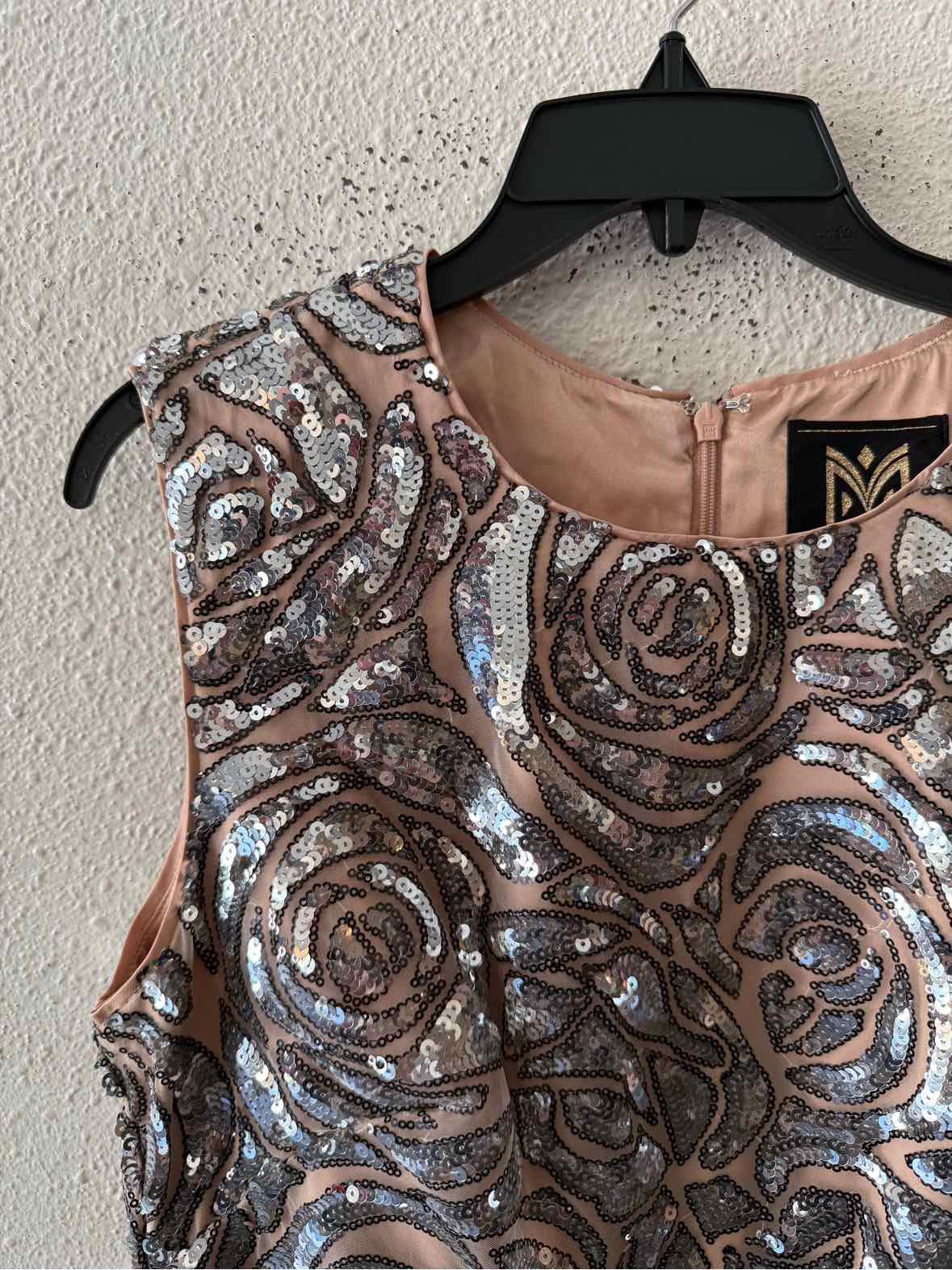 Milly Nude and Silver Size 8 Dress