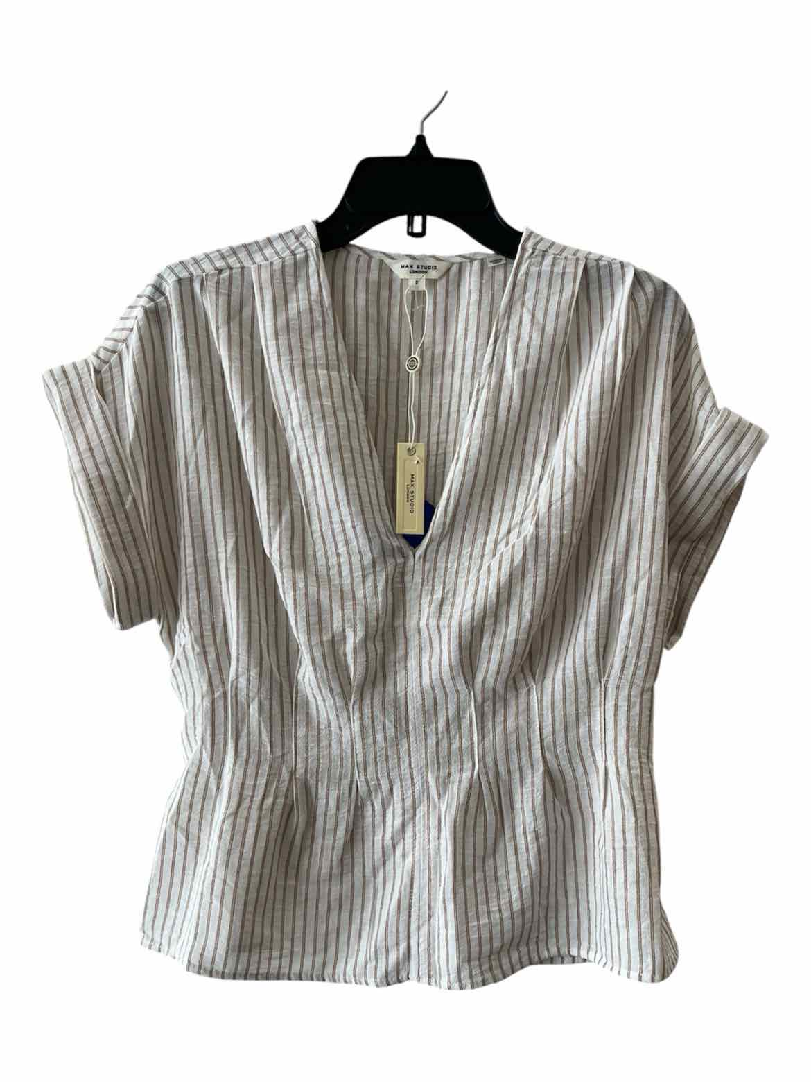 Max Studio White and Tan Size S Shirt