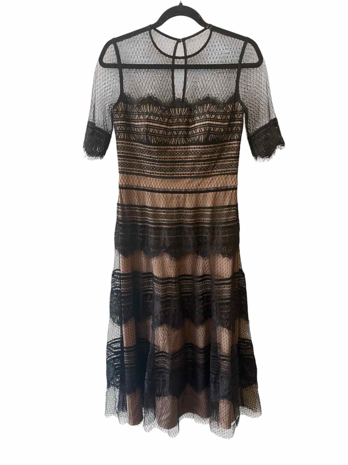 Catherine Deane Black and nude Size 6 Dress