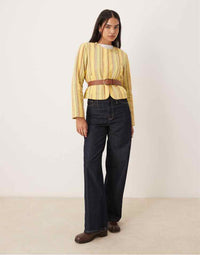 Free People Yellow Multi Size XS Blazer