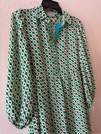 Max Studio Green and White Size S Dress