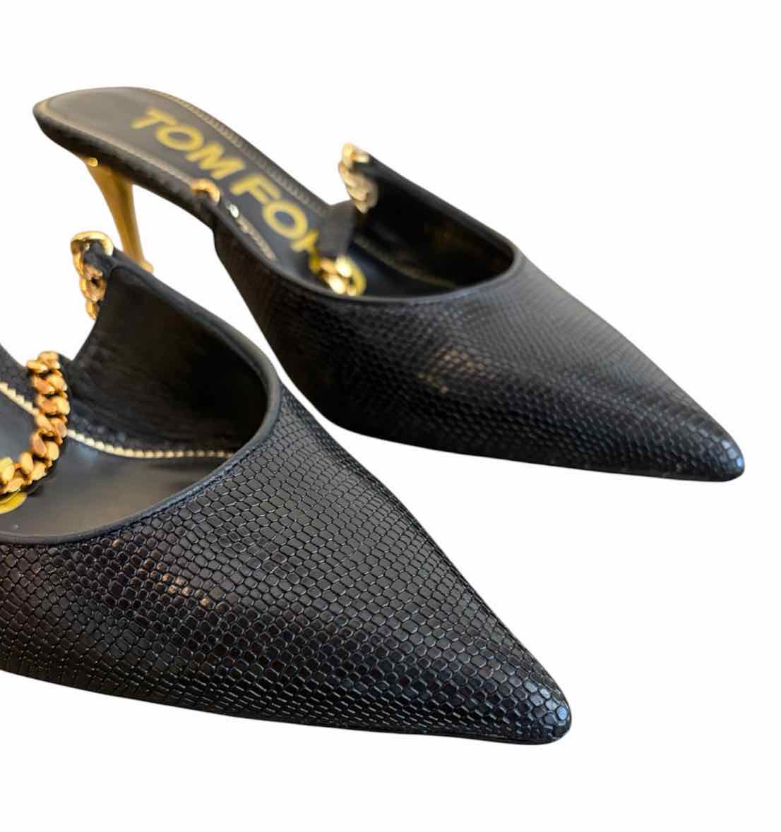 Tom Ford Black and Gold Size 35 Shoes
