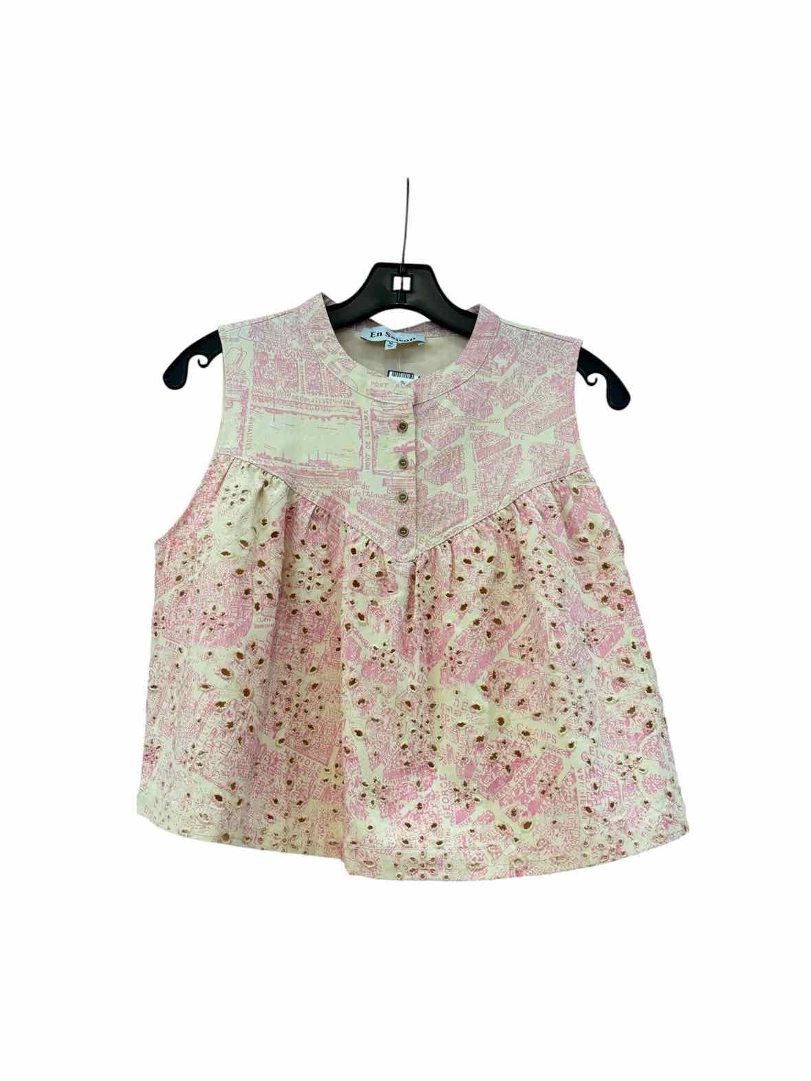 En Saison cream and pink Size M Blouse