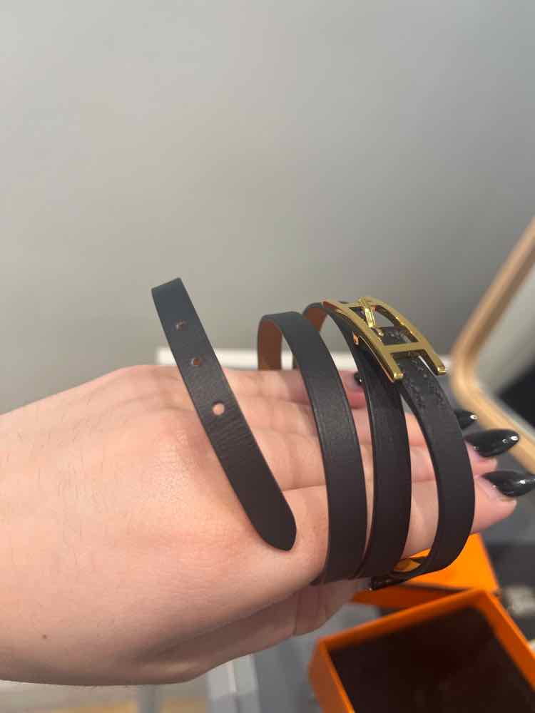 Hermes Black and Gold Bracelet