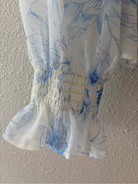 Ann Taylor White and Blue Size S Blouse