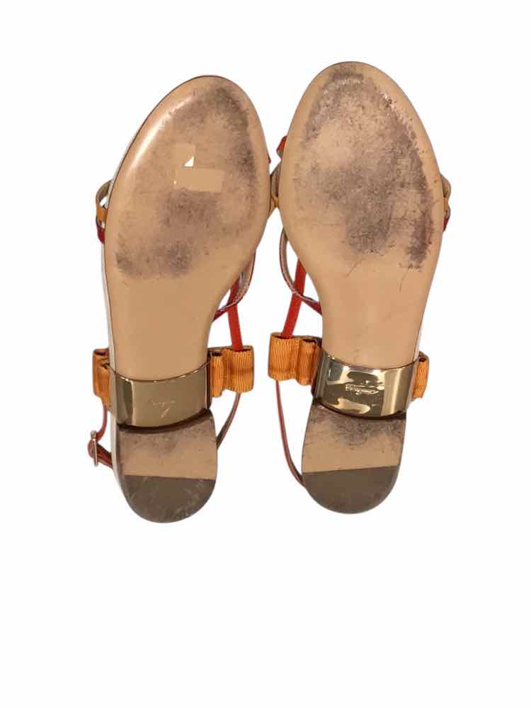 Salvatore Ferragamo Red and Orange Size 7 1/2 Shoes