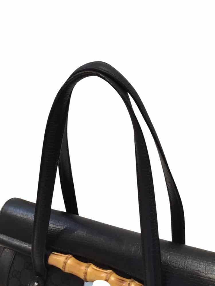 Gucci GG Canvas Bamboo Bullet Black Handbag