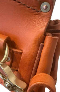 ATORIE Green and Orange Handbag