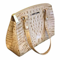 Brahmin Cream and Brown Handbag