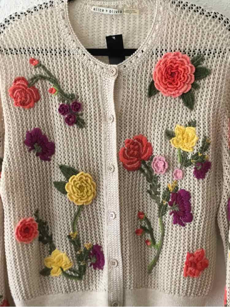 alice + olivia tan multi Size S Cardigan – Swap Boutique