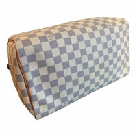Louis Vuitton Damier Azur Canvas Speedy 30 Navy and Cream Handbag