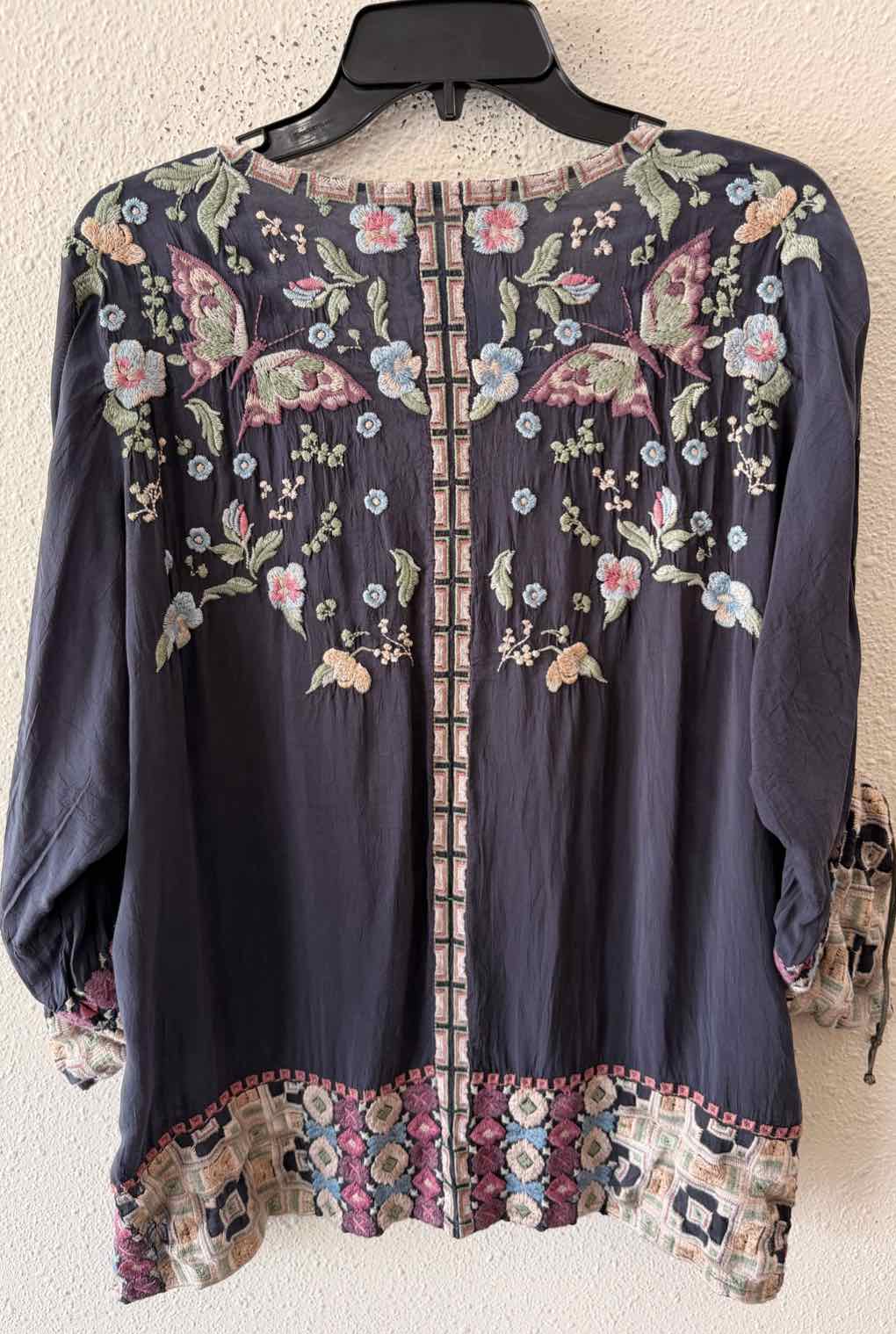 Johnny Was Dusty Blue Multi Size S Tunic
