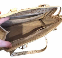 Brahmin Cream and Brown Handbag