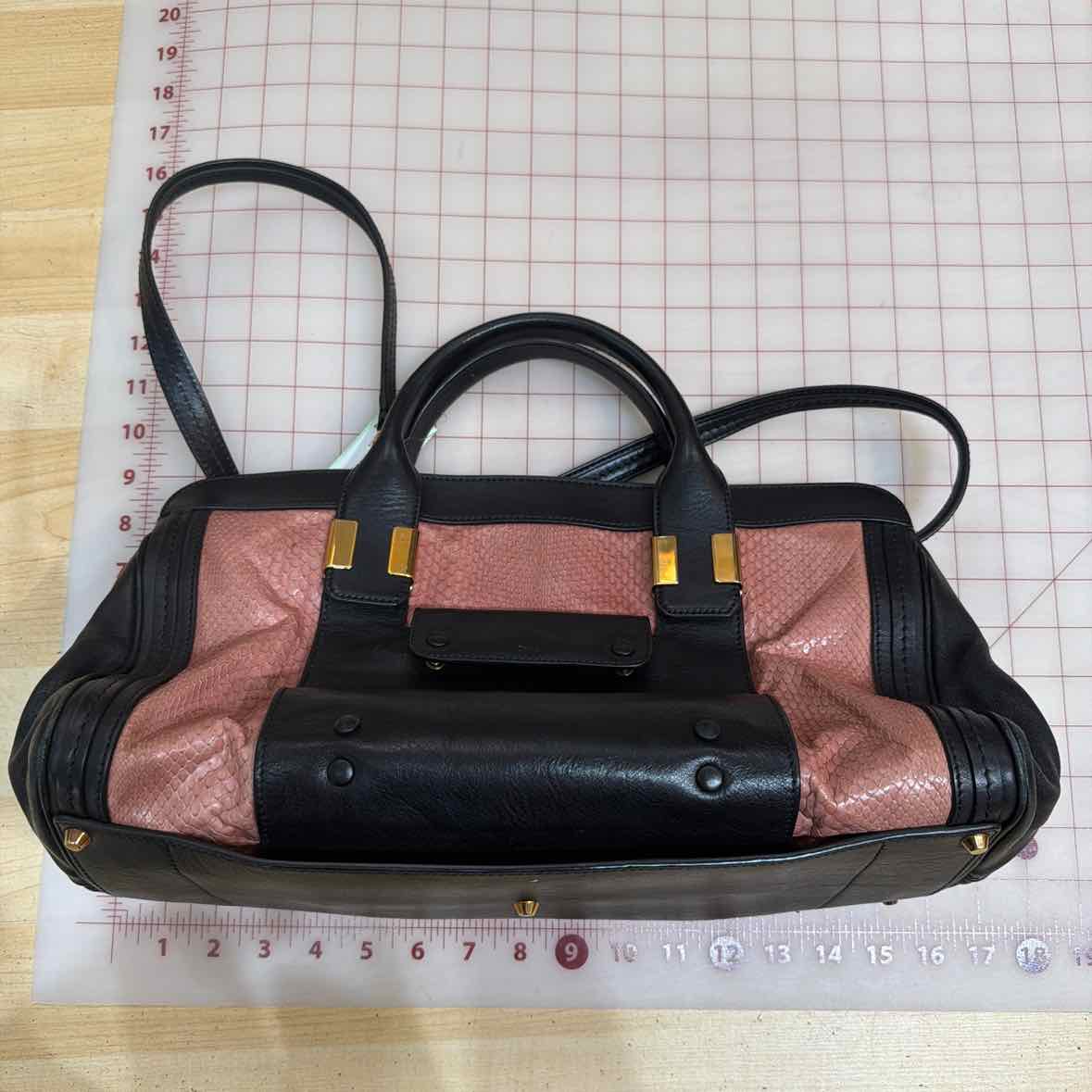 Chloe Alice Black and Rust Handbag