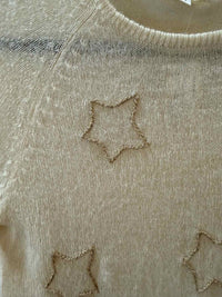 JEFF Cream and Gold Size 2 Sweater