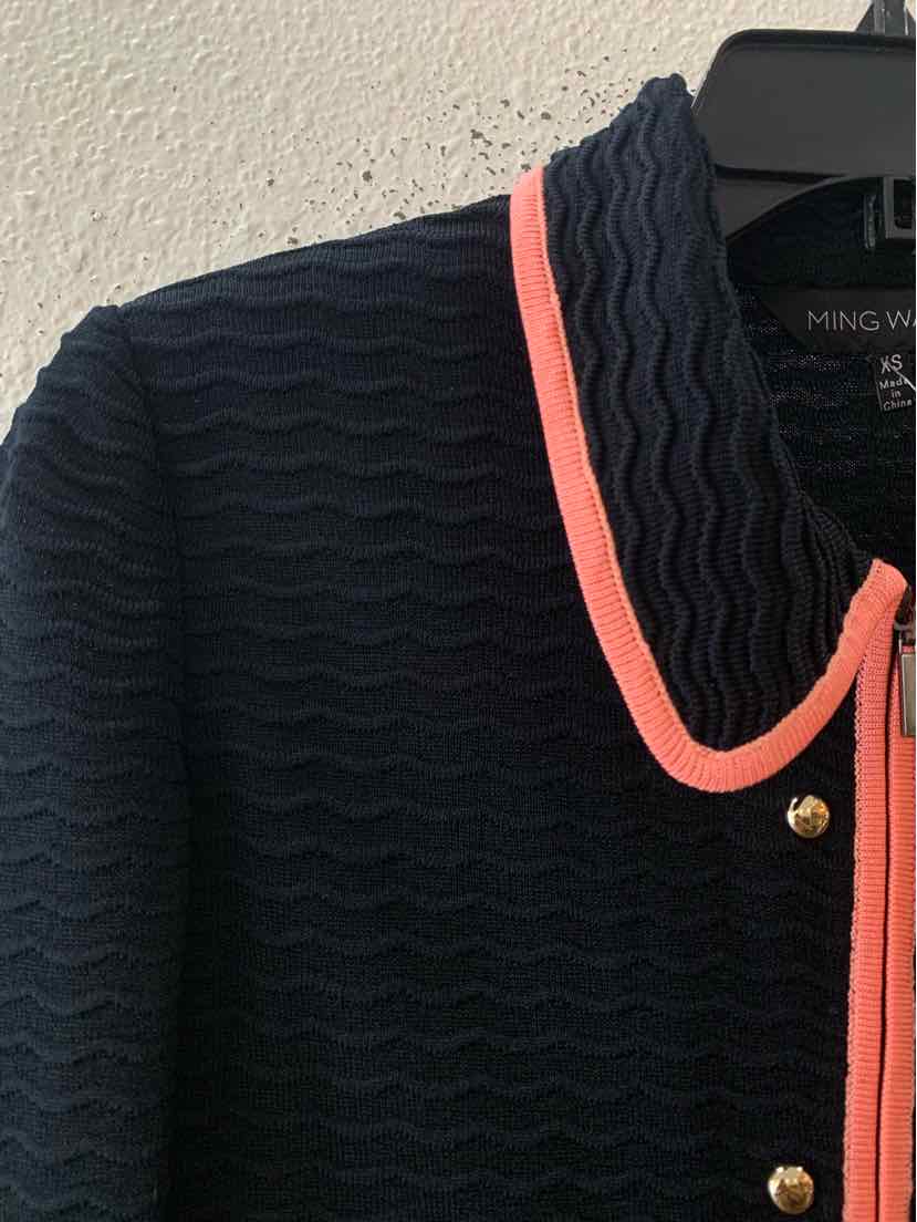 Ming Wang Black and coral Size XS Cardigan