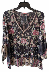 Johnny Was Dusty Blue Multi Size S Tunic
